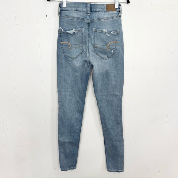 American Eagle Curvy Highest Rise Jegging Jeans Size 2 Stretch Distressed - Picture 2 of 5